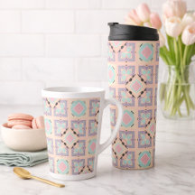 Pastel Geometric Tile Pattern | Pink Mint Purple 