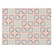 Pastel Geometric Tile Pattern | Pink Mint Purple  Tischdecke (Vorderseite (Horizontal))
