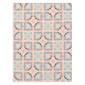 Pastel Geometric Tile Pattern | Pink Mint Purple  Tischdecke (Vorderseite)