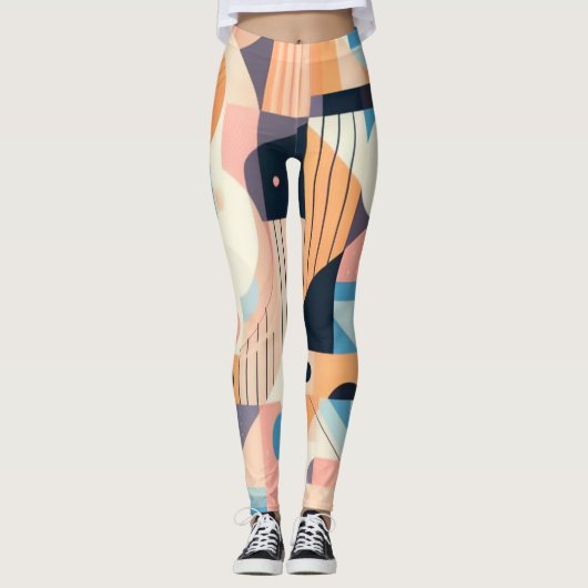 Pastel Geometrics Women's Workout Leggings (Vorderseite)