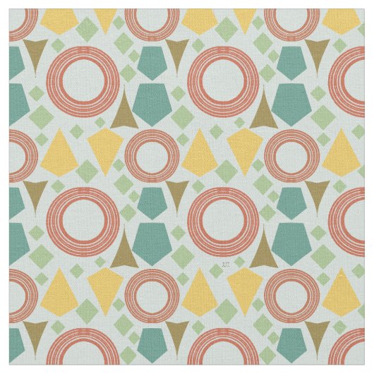 Pastel geometrisch Mitte des Jahrhunderts Stoff (Nahaufnahme)