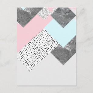 Pastel Geomtric Marmor gepunktetes Design Postkarte