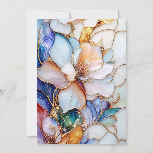 Pastel gestanztes Glas Kinderdusche Einladung (Rückseite)