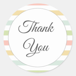 Pastel gestreift, farbenfroh danke runder aufkleber