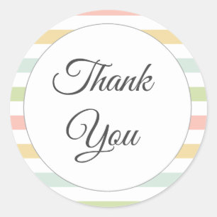 Pastel gestreift, farbenfroh danke runder aufkleber