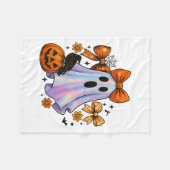 Pastel Ghost Halloween Pumpkin Ghost Coquette for Fleecedecke (Vorderseite (Horizontal))