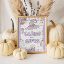 Pastel Ghost Karten und Geschenke-Tischschild 8x10