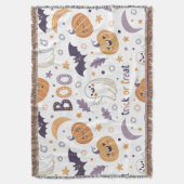 Pastel Ghost & Pumpkin Throw Blanket Decke (Vorderseite Vertikal)