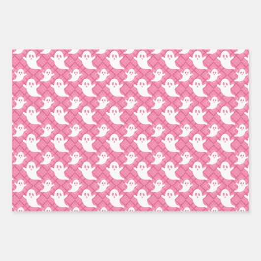 Pastel Ghosts Halloween Wrapping Paper Set 3 Geschenkpapier Set (Vorderseite)