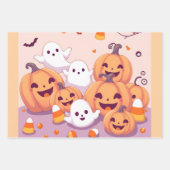 Pastel Ghosts & Pumpkins Gift Wrap Geschenkpapier Set (Vorderseite 2)