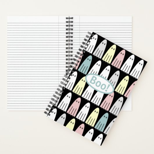 Pastel Ghosts Spooky Halloween Spiral-Notebook Notizblock (Innen)