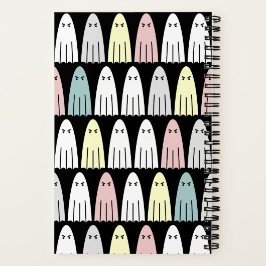 Pastel Ghosts Spooky Halloween Spiral-Notebook Notizblock (Rückseite)