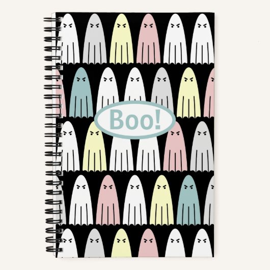 Pastel Ghosts Spooky Halloween Spiral-Notebook Notizblock (Vorderseite)