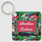 Pastel Giant Thorns Abstrakte Kunst Schlüsselanhänger (Vorderseite)