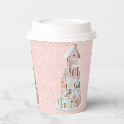 Pastel Gingerbread Castle Pappbecher (Links)