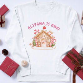Pastel Gingerbread Haus Winter 1. Geburtstag Baby T-shirt