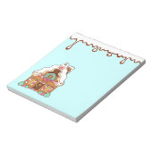 Pastel Gingerbread House Notepad Notizblock (Rotiert)