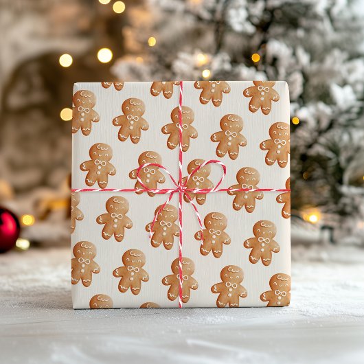 Pastel Gingerbread Man Cocoa Tasse Weihnachten Geschenkpapier Set