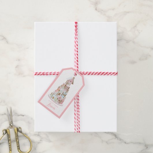 Pastel Gingerbread Sugar Castel Cake Geschenkanhänger (Mit Garn)