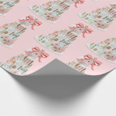 Pastel Gingerbread Sugar Castel Cake Geschenkpapier (Ecke)