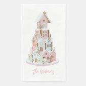 Pastel Gingerbread Sugar Castel Cake Serviette (Vorderseite)