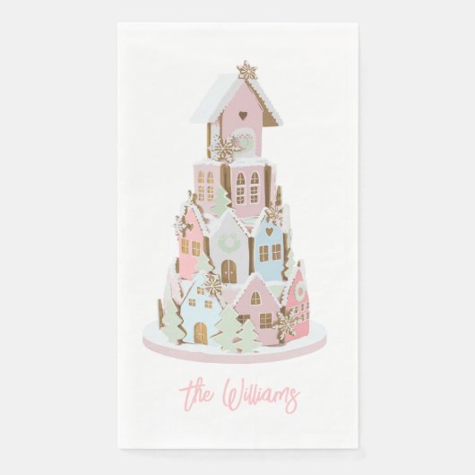 Pastel Gingerbread Sugar Castel Cake Serviette (Vorderseite)