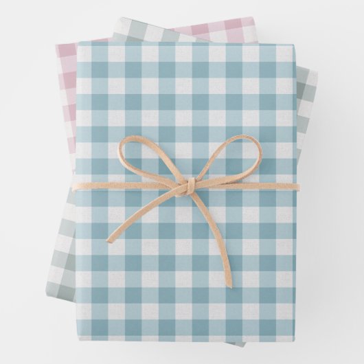 Pastel Gingham Geschenkpapier Set (Beispiel)