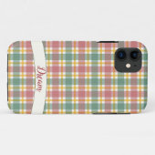 Pastel Gingham Gewebe iPhone Case (Rückseite (Horizontal))