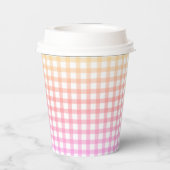 Pastel Gingham Gradient Geburtstag individuell anp Pappbecher (Rückseite)