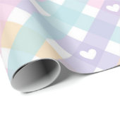 Pastel Gingham Hearts Geschenkpapier (Rolleneckpunkt)