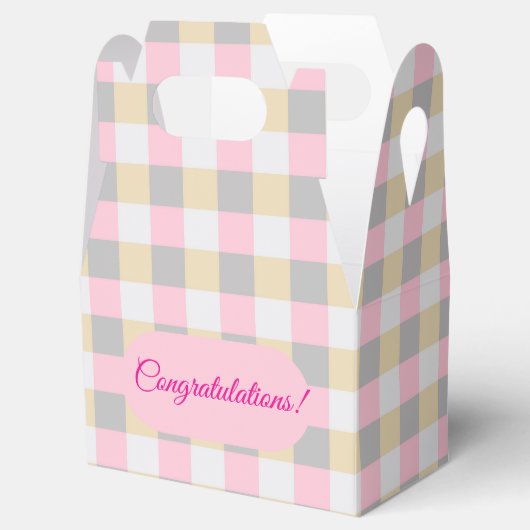 Pastel Gingham Kariert Geschenkschachtel (Geöffnet)