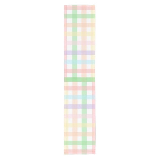 Pastel Gingham Kurzer Tischläufer (Vorderseite)