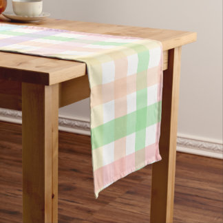 Pastel Gingham Kurzer Tischläufer