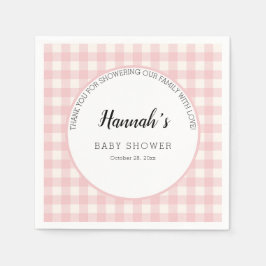 Pastel Gingham Napkins Baby Dusche Serviette