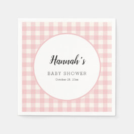 Pastel Gingham Napkins Baby Dusche Serviette