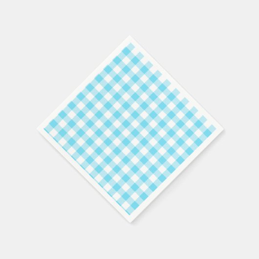 Pastel Gingham Napkins Blue Serviette (Ecke)