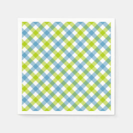 Pastel Gingham Napkins Serviette