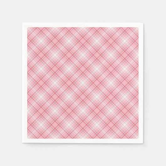 Pastel Gingham Napkins Soft Red Serviette (Vorderseite)