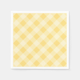 Pastel Gingham Napkins Yellow Serviette