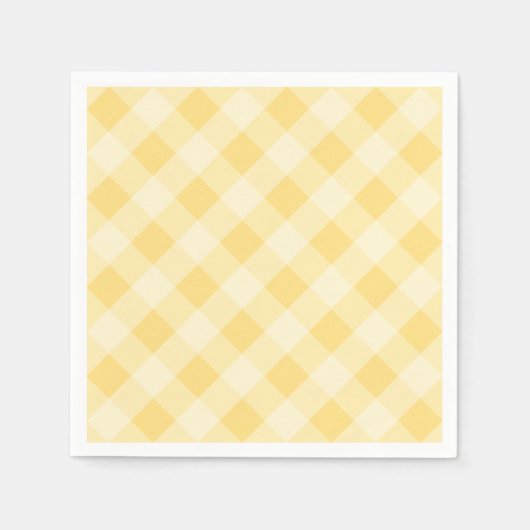 Pastel Gingham Napkins Yellow Serviette (Vorderseite)