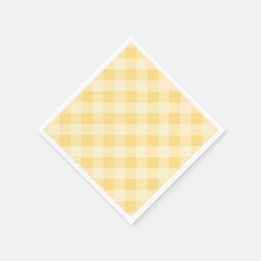 Pastel Gingham Napkins Yellow Serviette (Ecke)