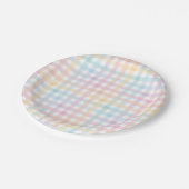 Pastel Gingham Paper Plate Pappteller (Schrägansicht)