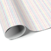 Pastel Gingham Pattern Modern Geburtstag Geschenkpapier (Rolleneckpunkt)