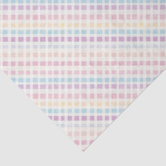 Pastel Gingham Pattern Modern Geburtstag Seidenpapier (Detail)