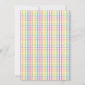 Pastel Gingham Rainbow Baby Shower Einladung (Rückseite)