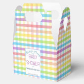 Pastel Gingham Rainbow Baby Shower Geschenkschachtel (Geöffnet)