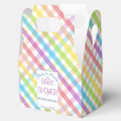 Pastel Gingham Rainbow Baby Shower Geschenkschachtel (Geöffnet)
