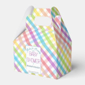 Pastel Gingham Rainbow Baby Shower Geschenkschachtel (Vorderseite)