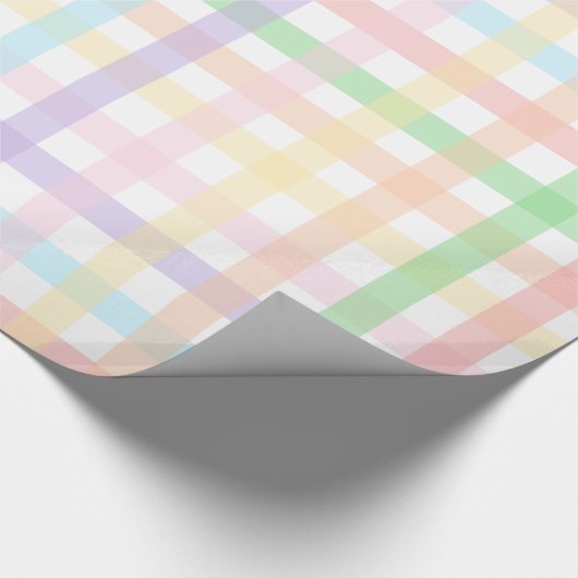 Pastel Gingham Stripes Geschenkpapier (Ecke)