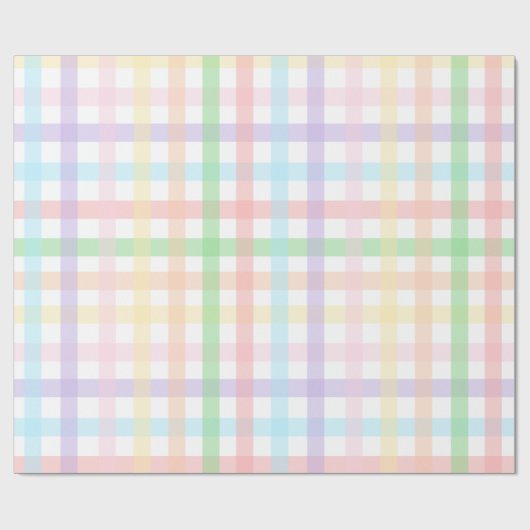 Pastel Gingham Stripes Geschenkpapier (Flach)